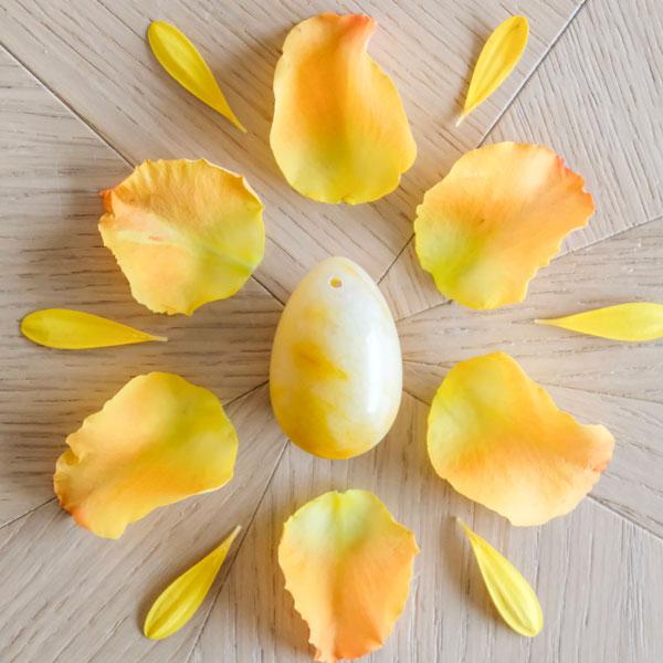 Jade jaune - grand - troué - Livraison EXPRESS - Le Temple des Oracles